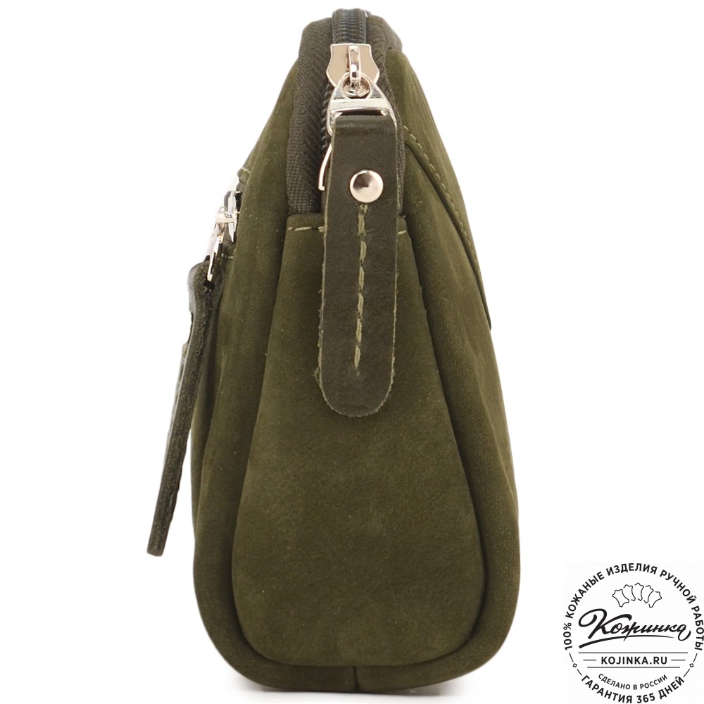  Кожаный клатч "Марта" (нубук хаки)